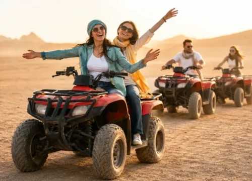 Hurghada quad et buggy vue mer, chameau au lever du soleil